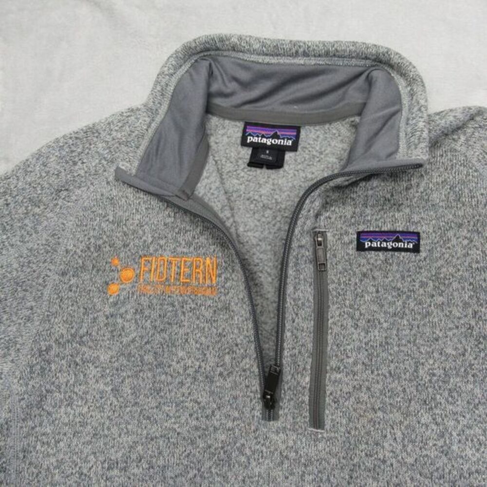 Patagonia Better Sweater Mens‎ Small Gray 1/4 Zip Fleece Pullover FIDTERN Logo